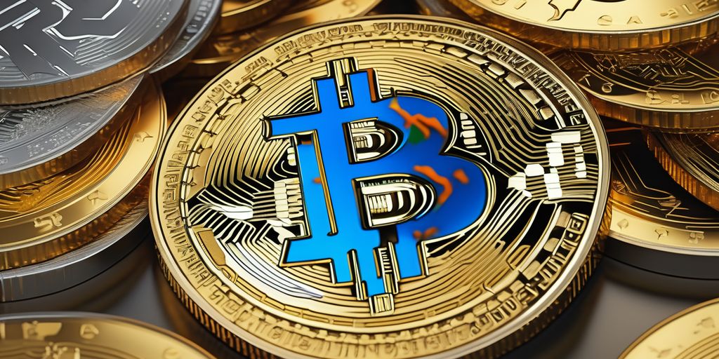 cryptocurrency and gold coins together