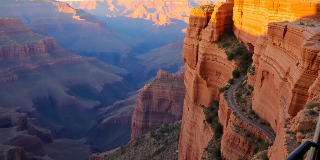 Hotel room with a view of the Grand Canyon.