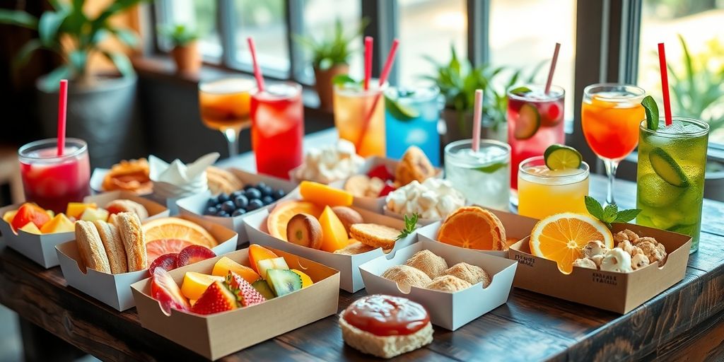 ชุดจัดเบรคหลากหลายพร้อมเครื่องดื่ม