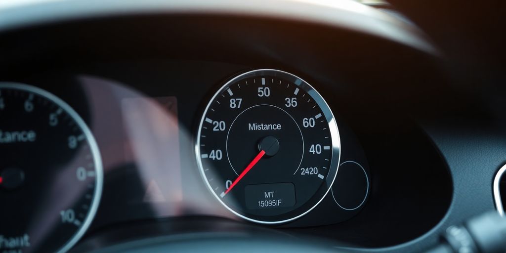 Car odometer showing increasing mileage.