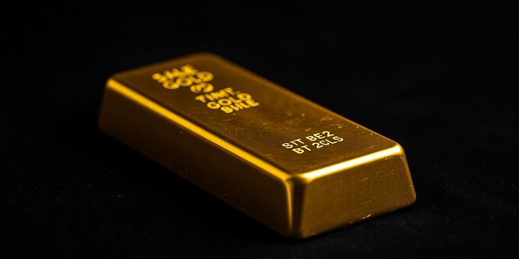 Un lingot d'or sur un fond sombre.