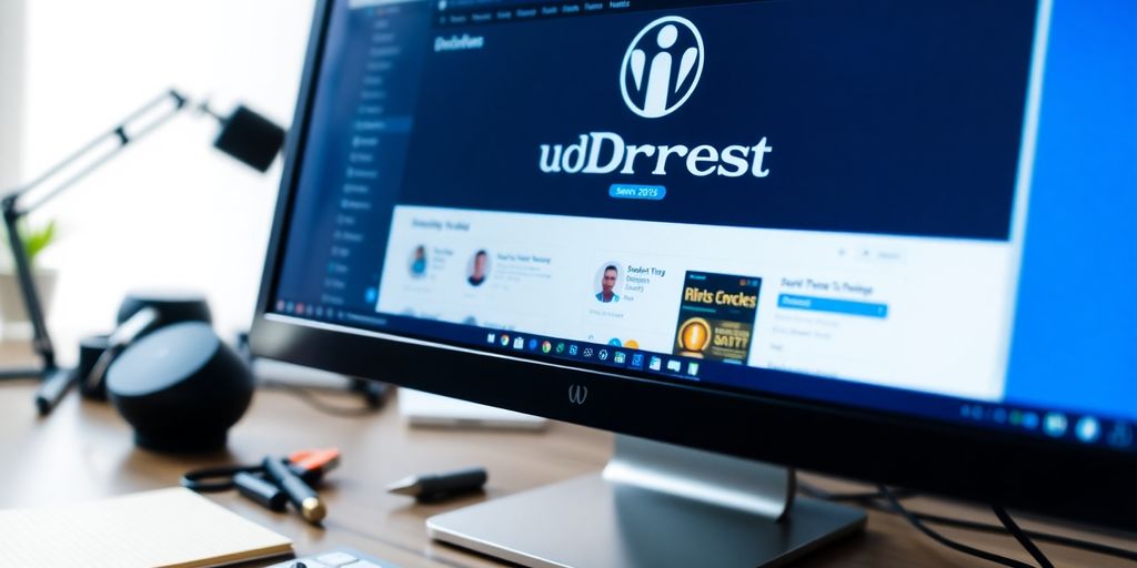 Computer screen showing WordPress dashboard and tech tools.
