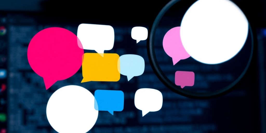 Chat bubbles appearing on a search engine results page.
