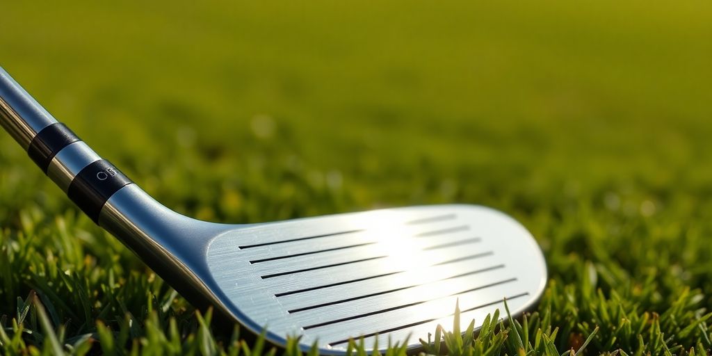 Cobra golf club on a green golf course
