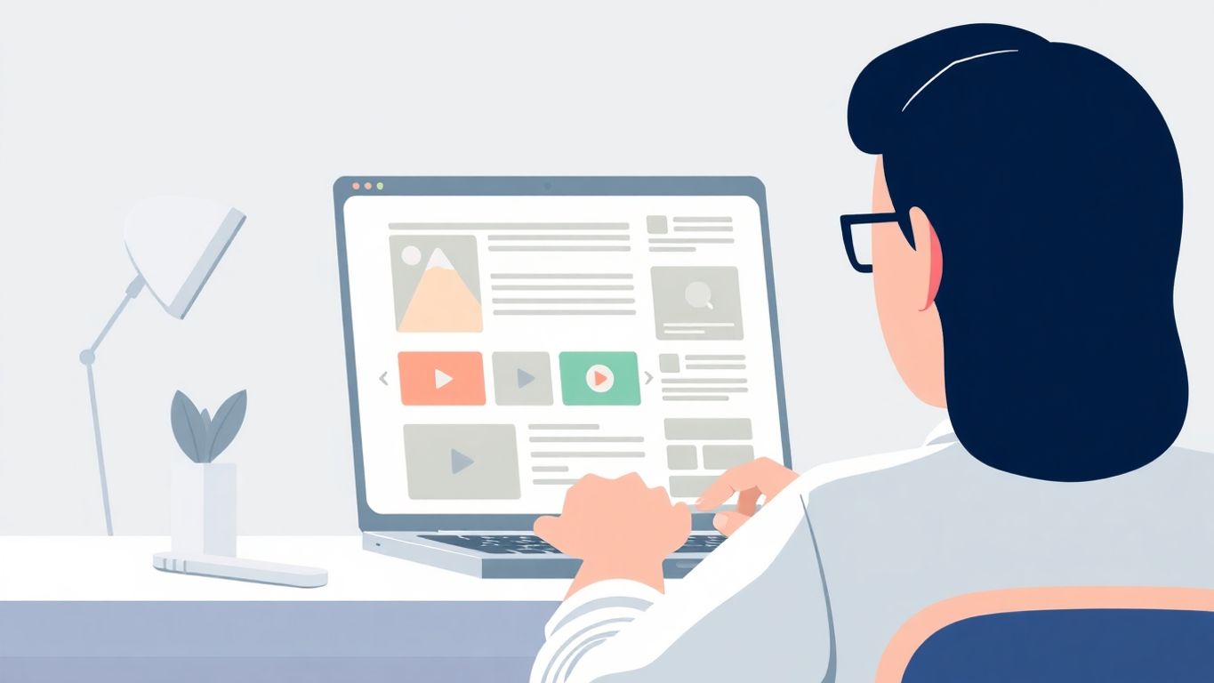 Illustrasjon av oppdatering av nettside med bilder.