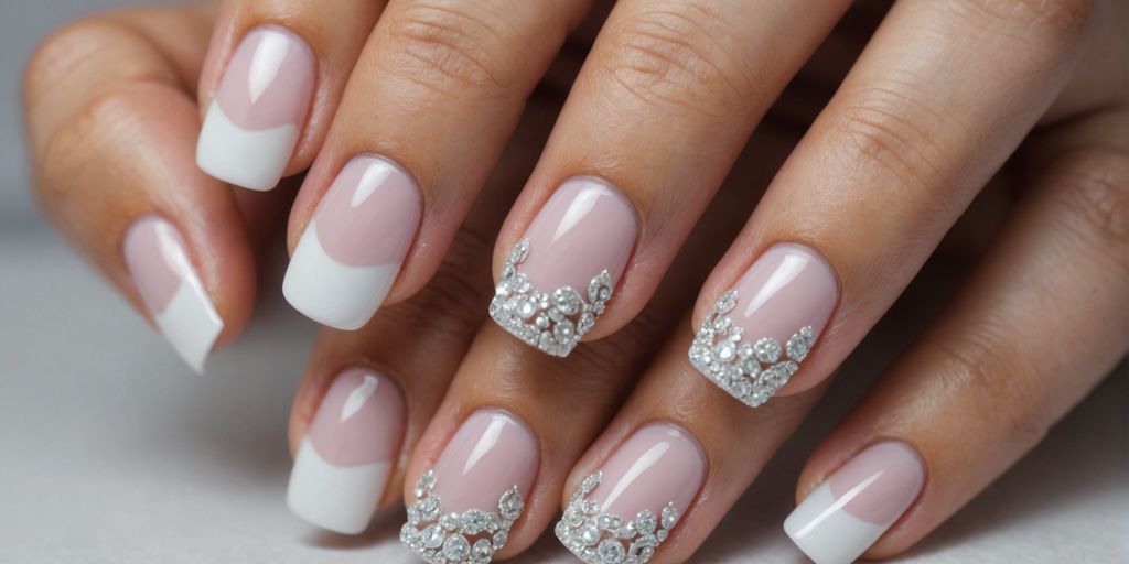 Ballerina-shaped nails with French manicure