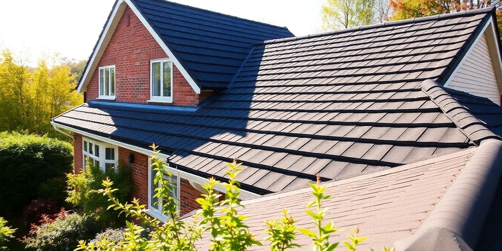 Pristine Dublin roof with seasonal greenery around it.