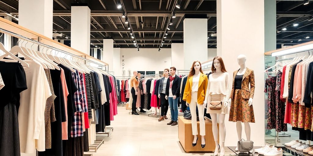 Next store interior with clothing displays.
