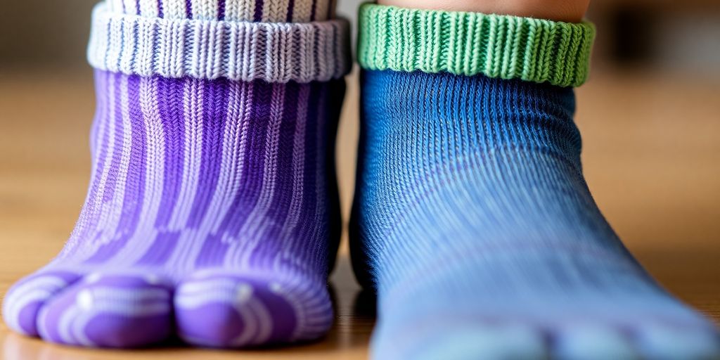 Thin and thick diabetic socks displayed side by side.