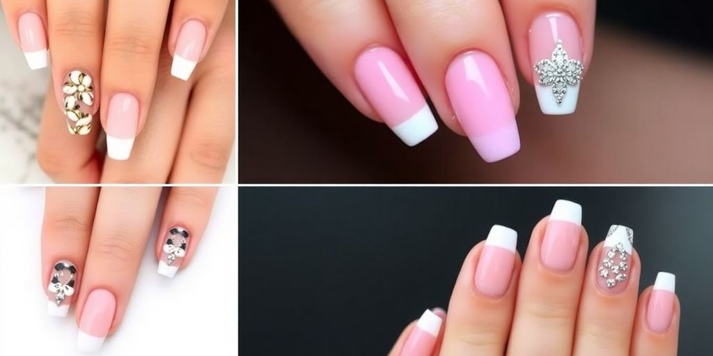 Unhas bailarina com francesinha em várias cores e estilos.