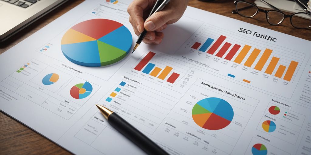 Graph displaying SEO performance metrics and tools