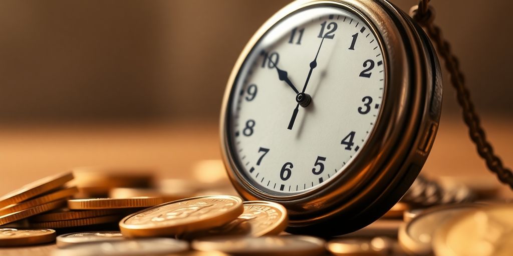 Horloge et pièces d'or