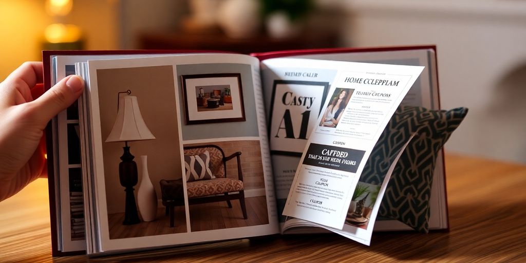 Coupon book with home decor items.