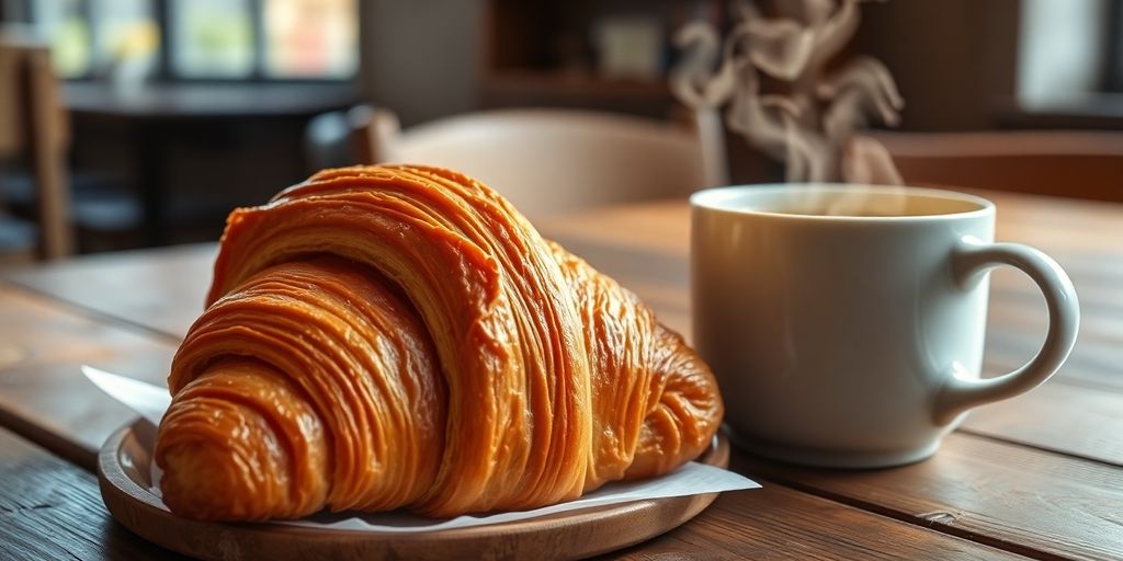 Warm croissants, steaming coffee, morning light.