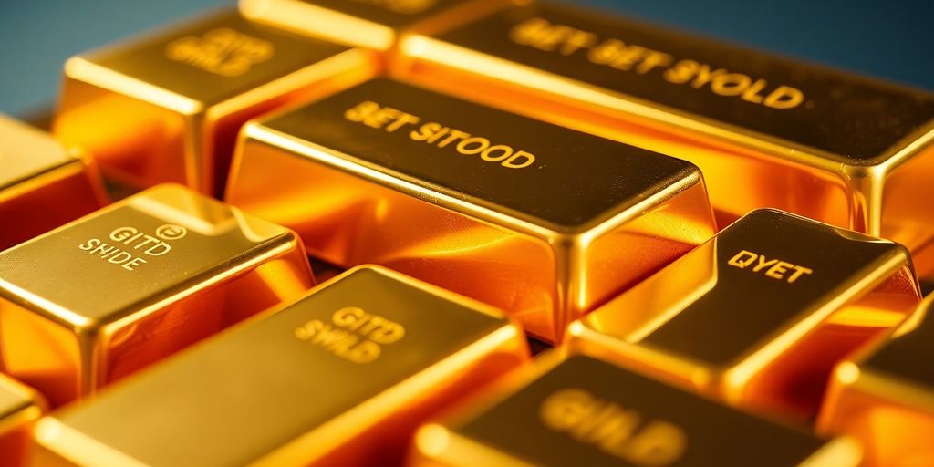 Lingots d'or brillants dans une main.