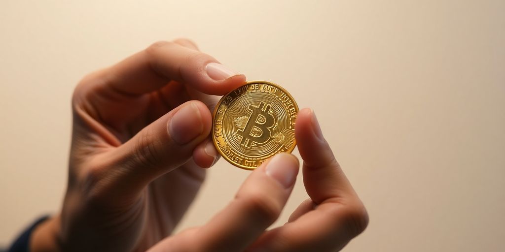 Expert examinant une pièce de monnaie en or, loupe à la main.