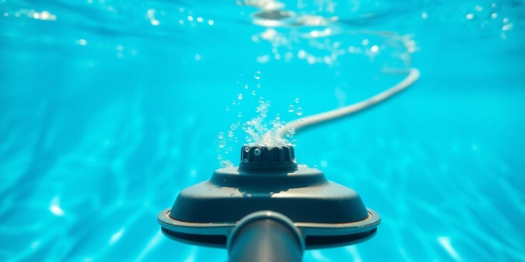Sparkling pool, manual vacuum, Aussie sun.