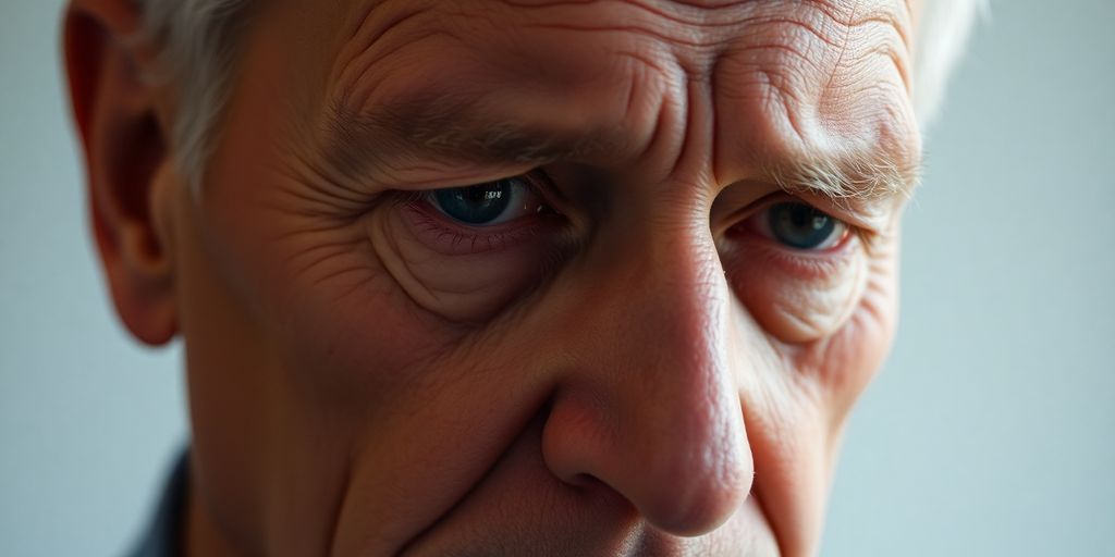 Homem idoso preocupado