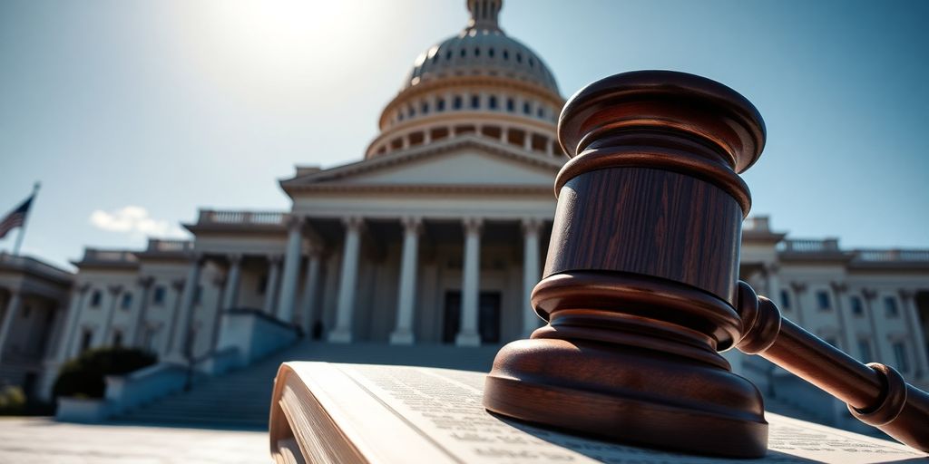 Capitol building with a gavel.