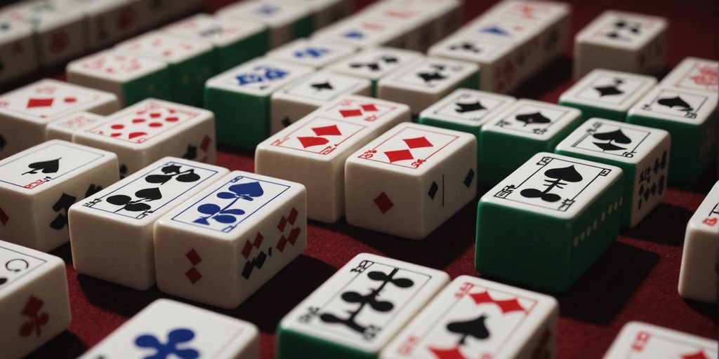 Mahjong tiles with highlighted jokers for American Mahjong.