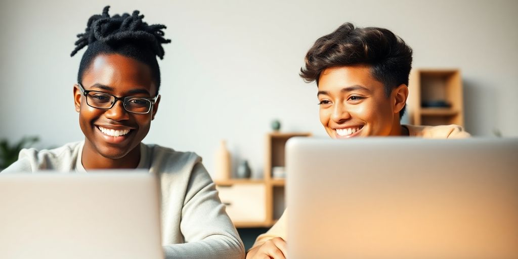 Student and tutor interacting positively online