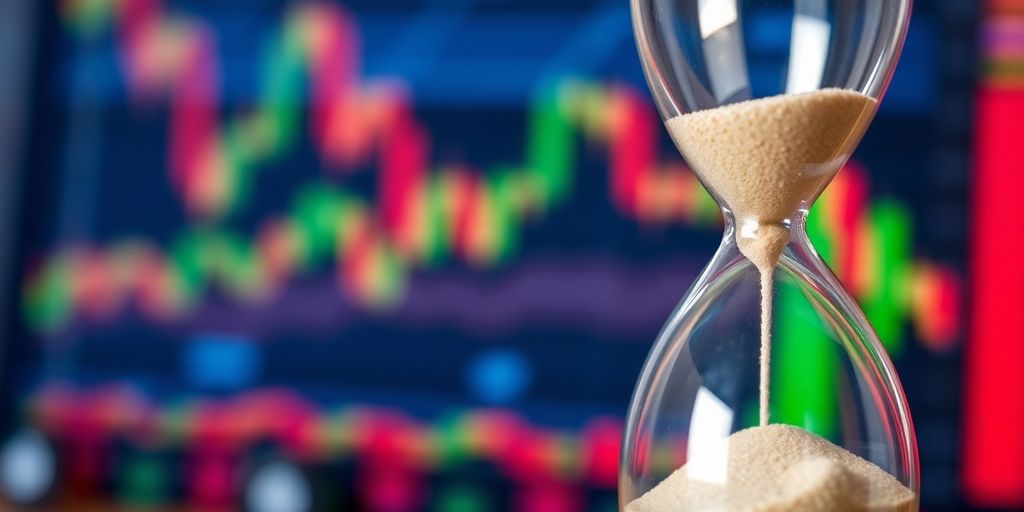 Hourglass visualizing time in options trading.