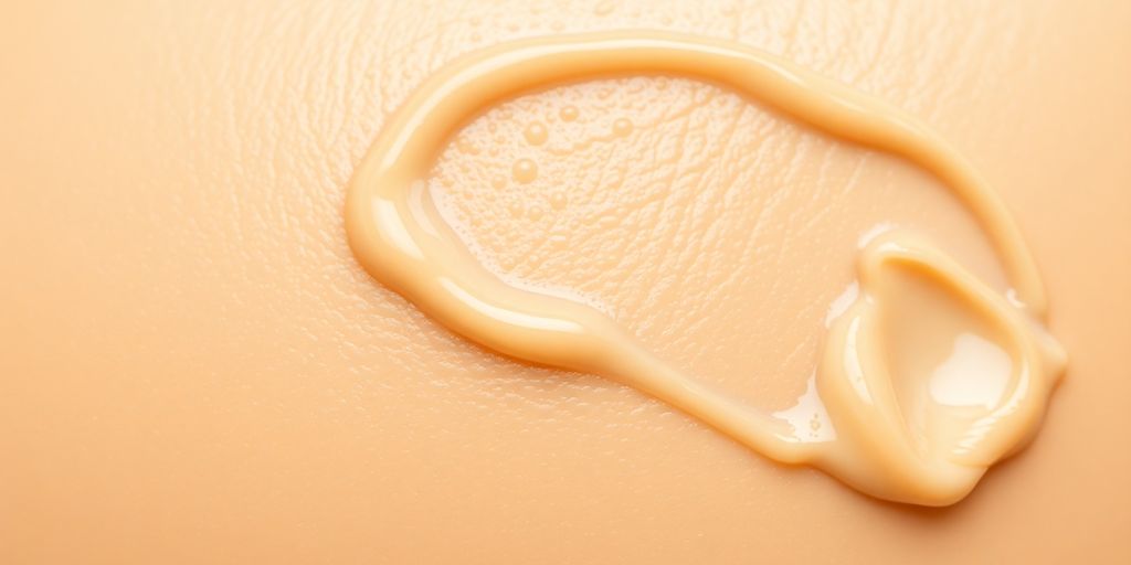 Smooth skin with cocoa butter texture.