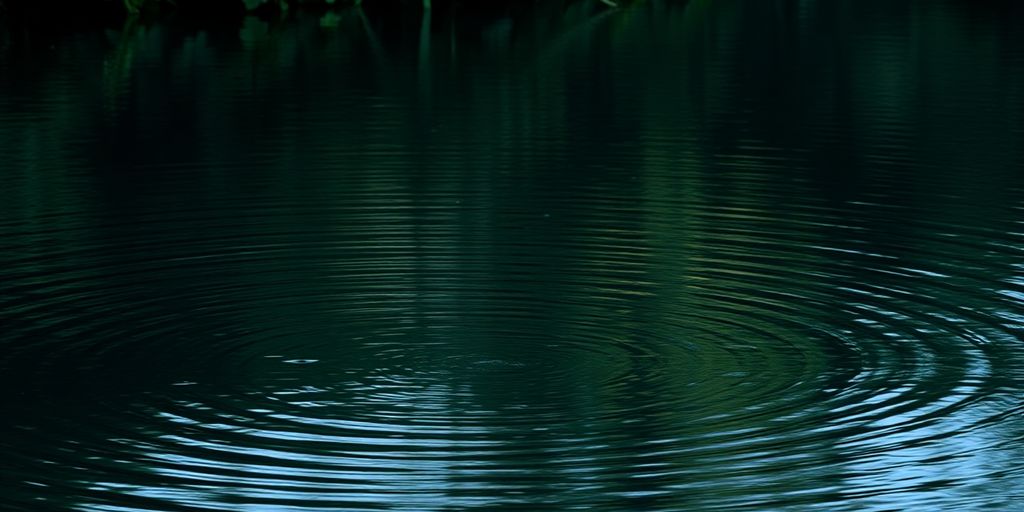 Superficie de agua tranquila bajo la luz de la luna.