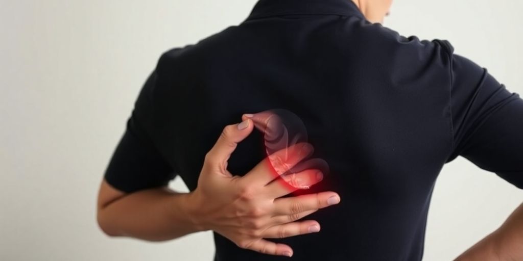 Person hält sich den Rücken vor Schmerzen.