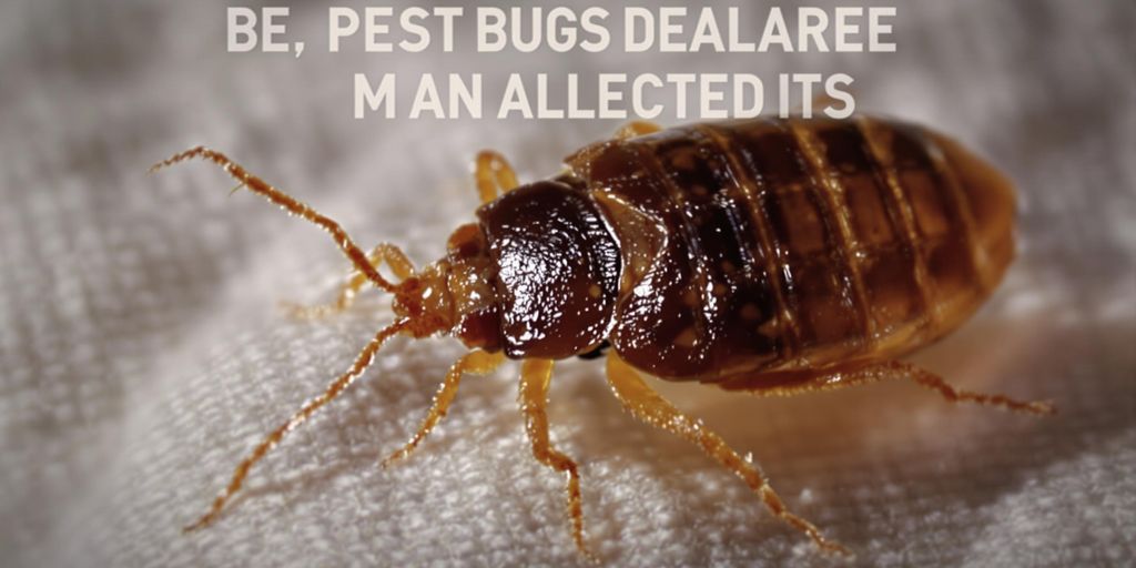 Ploșniță pe o saltea, detaliu al insectei.