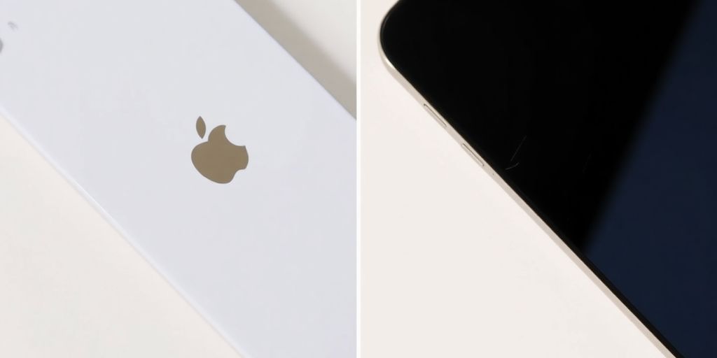 Twee iPhones, één nieuw en één met lichte gebruikssporen.