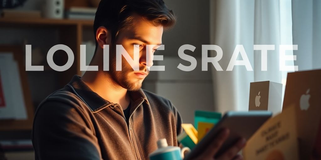 Man choosing products for online store.