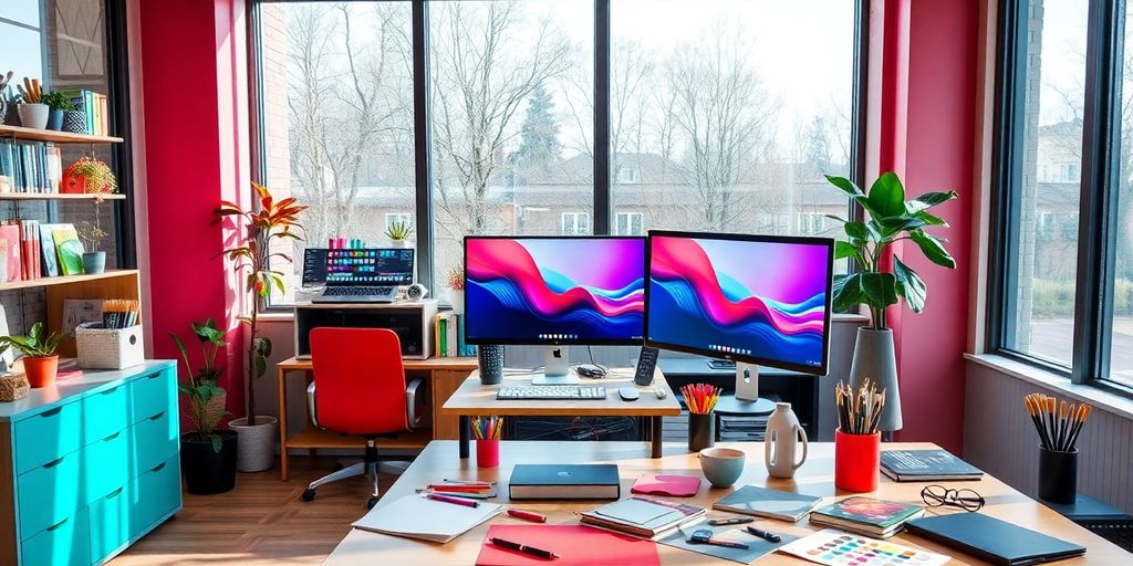 Moderne Webdesign-Agentur in Heidelberg mit kreativen Elementen.