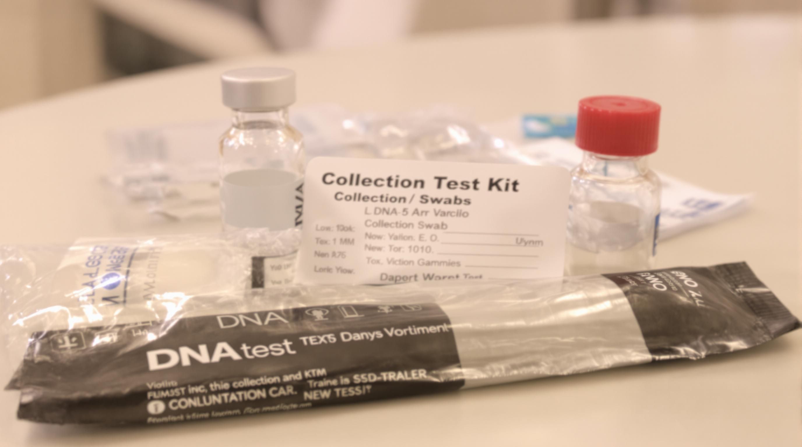 DNA test kit on a table