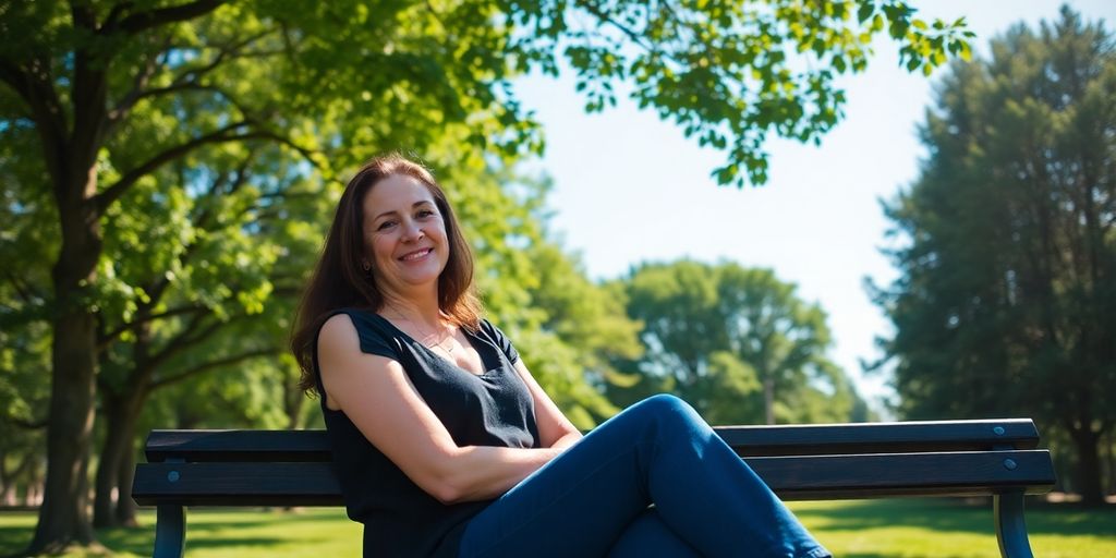 Person relaxing outdoors, finding relief from stress.