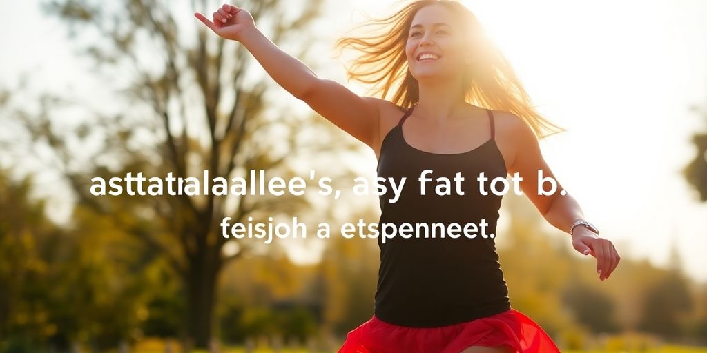Person joyfully moving outdoors, suggesting exercise.