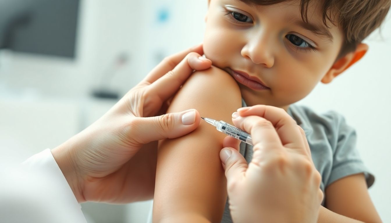 Child receiving vaccine