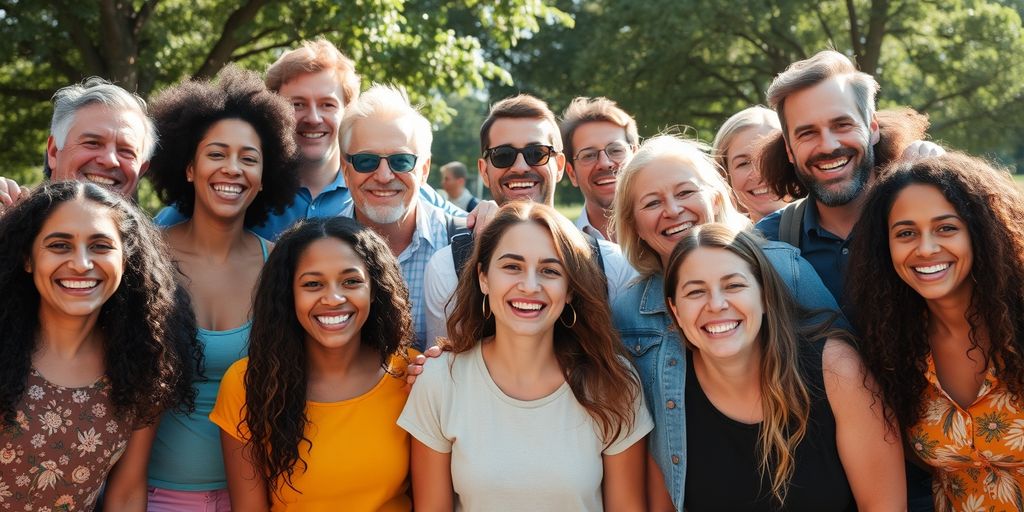 Healthy people outdoors showing vitality