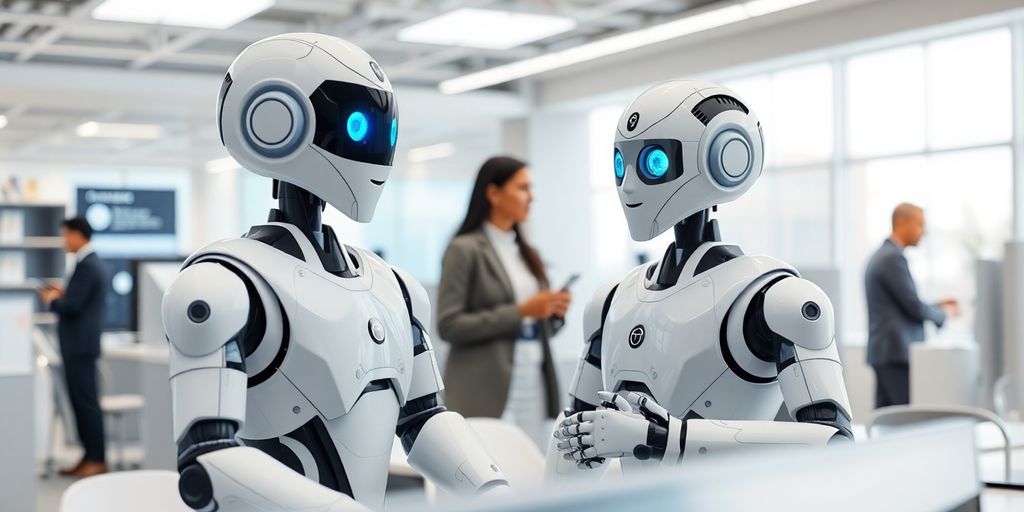 Robots atendiendo clientes en centros de llamadas.