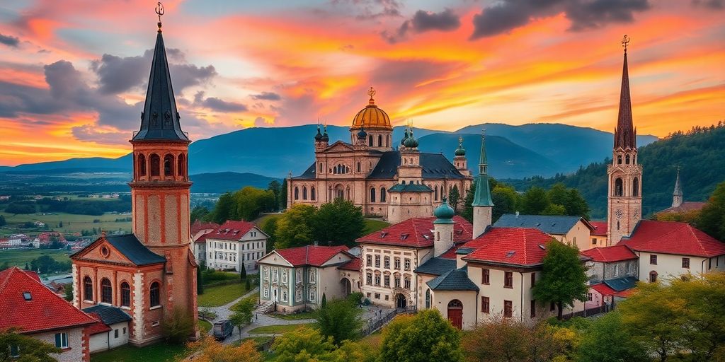 Photograph of Romania with landscapes and culture.