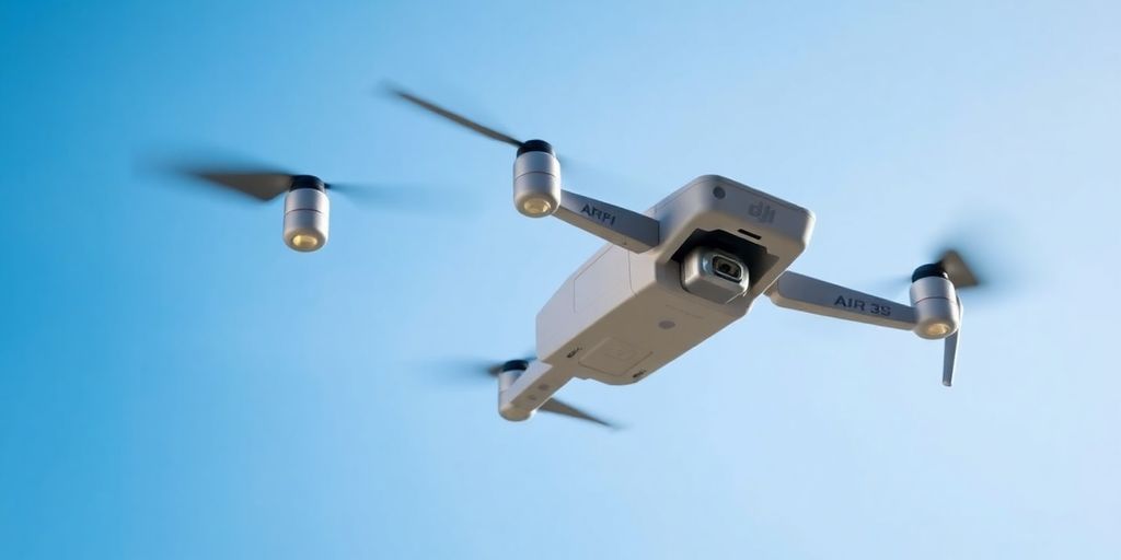 Vue aérienne des drones DJI AIR 3S et 3.