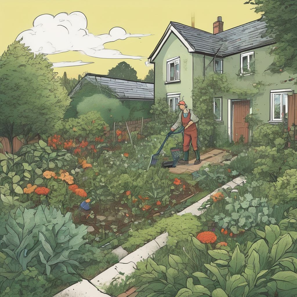 person clearing garden of unwanted plants