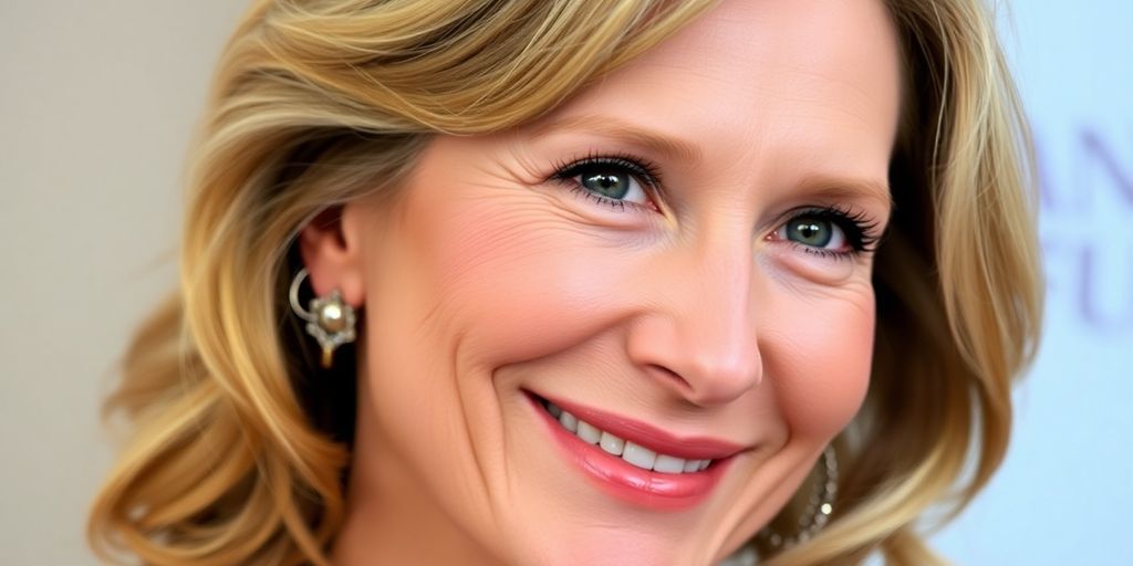Laura Dern smiling in a stylish outfit.