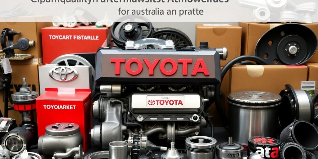 Toyota parts arranged neatly.