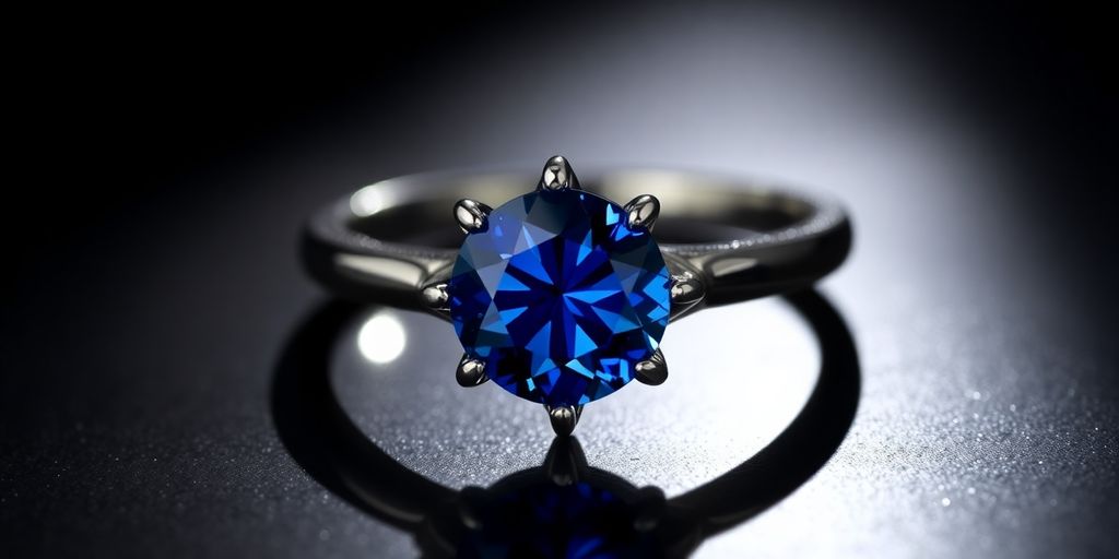 Star design ring, sapphire, sparkling