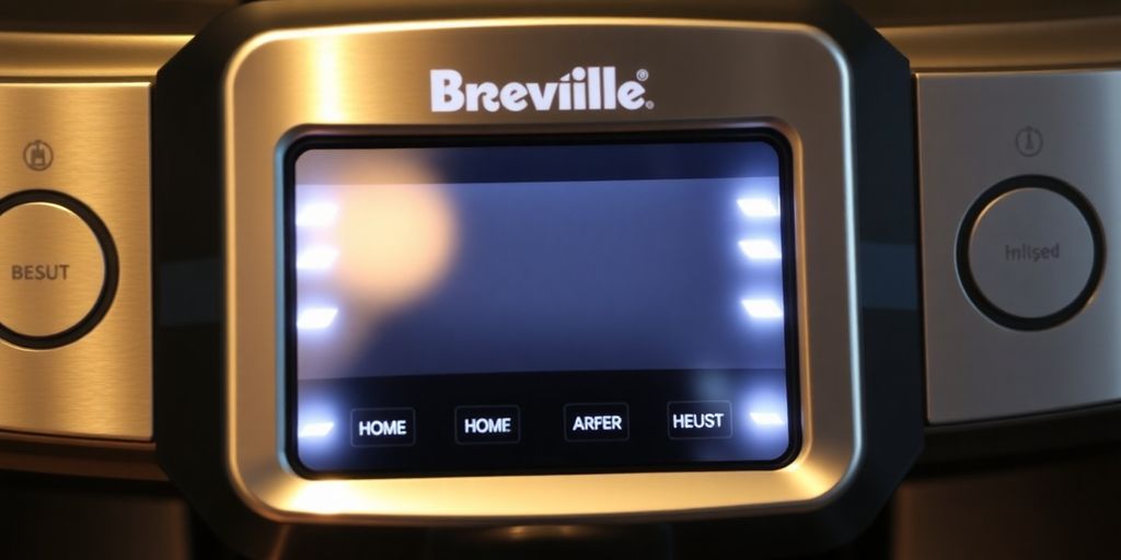 Breville Dual Boiler coffee machine interface detail.