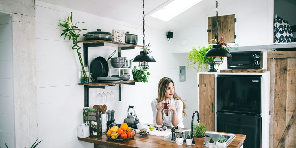 woman sitting in front of table