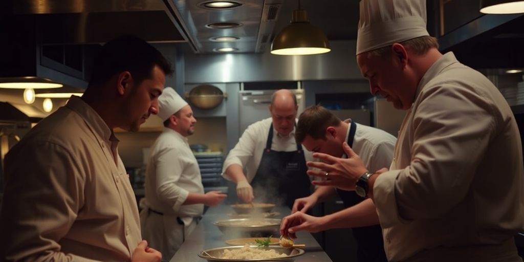 The Bear cast in a tense kitchen scene.