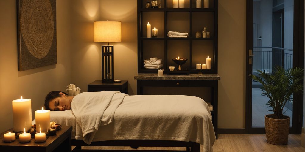 Spa setting in Levent with massage table