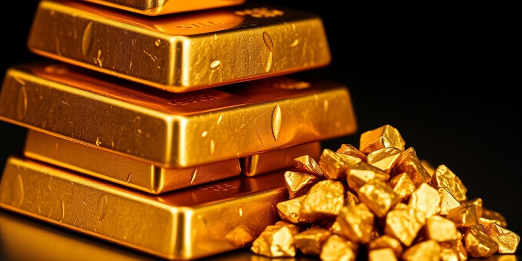 Lingots d'or et pépites d'or